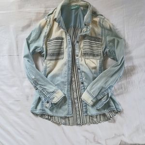 Bohemian/southwestern denim button up size M